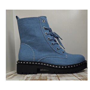 Chase & Chloe Mira Studded Lug Combat Boot Size 7.5 NWT